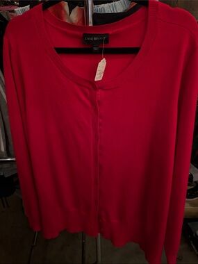 Lane Bryant Bright Red Button-Down Women's Top